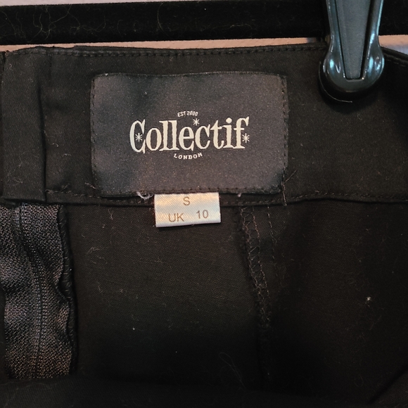 Collectif Black A-Line Skirt with Pink Flamingo Accent - Picture 5 of 9